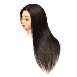 Tête de mannequin féminine avec cheveux humains 100% réels pour la coiffure, la coupe, la coloration et le stylisme professionnels - Product Image 1