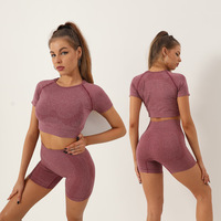 OEM Pantalon de yoga fitness à taille haute personnalisé, sans couture, en spandex écologique, ensembles à impression légère, approvisionnement direct du fabricant