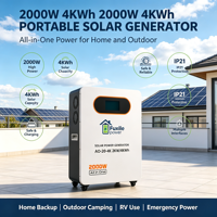 Générateur solaire tout-en-un prêt à l'emploi 2000W 4000Wh Grande capacité PV et AC Rechargeable Multi-protection de sécurité