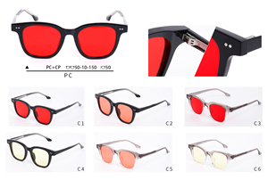 Kính mắt thời trang unisex khung tròn <span class=keywords><strong>Retro</strong></span> 28013 chất liệu TR90, tròng kính màu vàng đỏ cam FL41, thiết kế riêng, in logo tùy chỉnh, chống ánh sáng xanh - Product Image 5