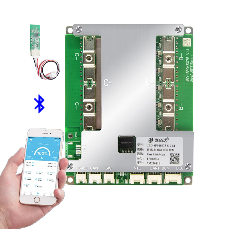 JBD Lifepo4 BMS 12V 4S 3S Smart BMS Liion 50A 100A 150A 200A BMS RS485 CAN With Series Connection For Lithium Ion Battery E-bike · image 1