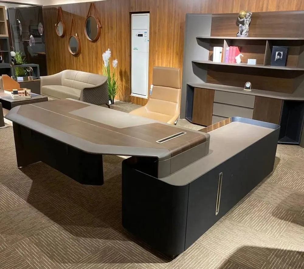 आधुनिक डिजाइन सीईओ बॉस प्रबंधक कार्यालय फर्नीचर लक्जरी कार्यालय डेस्क लक्जरी लकड़ी के कार्यकारी डेस्क