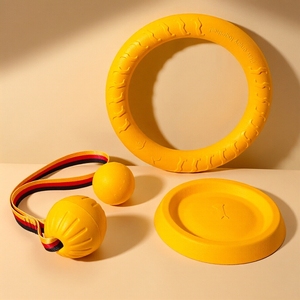 <b>Interactive</b> Dog <b>Toy</b> Ring and Ball, EVA Floating Chew <b>Toy</b> for Water Play, Durable Fetch <b>Toy</b> for Big Dogs, Teeth Cleaning Goldens - Product Image 1