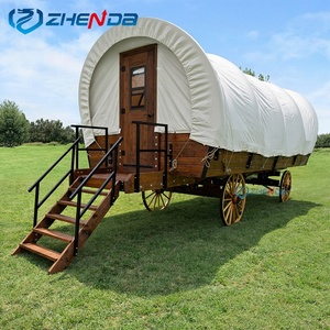 Chariot de chevaux/charrette de mariage romantique pour 5-6 personnes avec toit, décoration de Noël extérieure, tente de tourisme, chariot de chevaux - Product Image 1