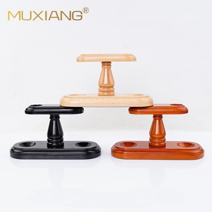 Muxiang Wooden <b>Pipe</b> <b>Stand</b> Dual Seat Vertical Display Rack For Smoking <b>Pipes</b> Durable Solid Wood Base - Product Image 1