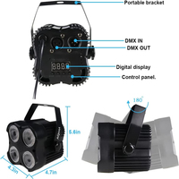 Luces Par LED RGBW para Espectáculos de Baile, Lámpara Par LED para DJ, Sistema de Iluminación Completo de 4 Barras, Iluminación de Escenario