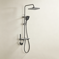 Ensemble de douche thermostatique chaud/froid en laiton et céramique, monocommande, affichage numérique, système intelligent, fixation murale, jets de massage, pluie douce, fonction pause
