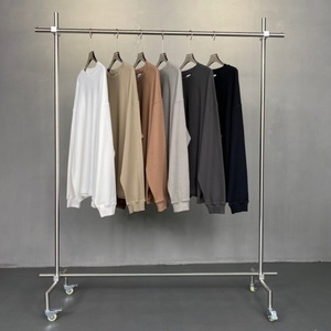 T-shirt décontracté à manches longues pour homme en velours côtelé respirant 330 grammes, 100 % coton, séchage rapide, anti-plis, vierge - Product Image 1