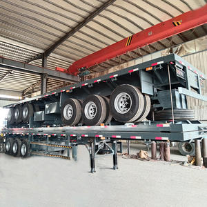Novo Usado 30 40 Toneladas 60 Toneladas 3 4 Eixos 40ft feet 45ft 50ft Container <span class=keywords><strong>Trailer</strong></span> Flatbed Semi Trailers - Product Image 5