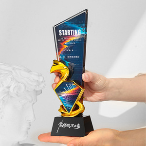 Crystal <b>Trophy</b> White Crystal Laser <b>Engraved</b> Digital Printing Conference Award Souvenirs Business Gifts - Product Image 5