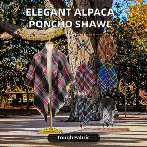 Élégant <span class=keywords><strong>Poncho</strong></span> Châle Écharpe Long Multifonction Géométrique <span class=keywords><strong>en</strong></span> <span class=keywords><strong>Alpaga</strong></span> pour <span class=keywords><strong>Femme</strong></span>, Couverture d'Hiver <span class=keywords><strong>en</strong></span> Polyester Durable - Product Image 2