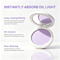 Poudre compacte matifiante longue tenue pour le visage avec poudre translucide
