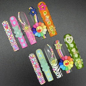 Diseño de salón Y2K estilo francés <span class=keywords><strong>uñas</strong></span> postizas arte Artificial completamente decorado lujo acrílico hecho a mano Prensa en <span class=keywords><strong>uñas</strong></span> con herramientas de pegamento - Product Image 5