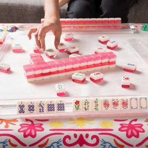 Aesthetic-Design Premium Acrylic Cloisonne Inspired Luxury Style Colorful Acrylic <b>Mahjong</b> Tiles for Adults Family Game <b>Set</b> - Product Image 1