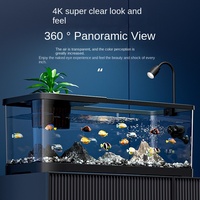 Feiling 8088 High-Peak Aquarium en plastique pour tortues, ensemble complet d'aquascaping pour salon, 1,5 L, carré, pour bureau, haute perméabilité