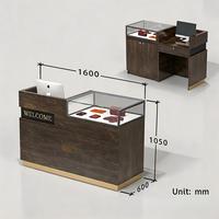 Mostrador de Recepción Pequeño y Moderno, Vitrina de Vidrio, Mostrador de Caja para Tienda, Mostrador Integrado para Joyería y Accesorios