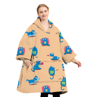 Couverture à capuche surdimensionnée pour enfants adultes Sherpa couverture portable en peluche et moelleux pour textiles de maison vente en gros
