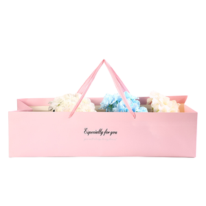Bolsa de Papel Rectangular Grande de Lujo para Floristería, con Asa de Cinta, para Empaque de Rosas, Personalizable, para Flores Largas - Product Image 3