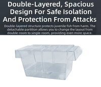 Vente du fabricant JENECA : Boîte d'isolation transparente en plastique écologique pour l'élevage de poissons d'aquarium, incubateur pour poissons Betta, 1L