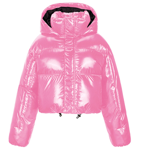 Abrigos Acolchados Cortos de Invierno Casuales con Capucha, Impermeables, con Logotipo Personalizado para Mujer, ODM - Product Image 3