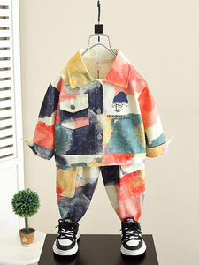 Musim gugur berwarna 2 buah set grosir pakaian bayi laki-laki desain <span class=keywords><strong>4</strong></span> tahun - Product Image 2