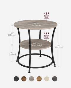 Table d'appoint compacte en métal poli avec base antidérapante Design traditionnel durable pour les pièces d'accent de lampe à café à la maison - Product Image 6