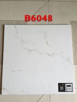 Carrelage Porcelaine Émaillée 60x60 Brillant Effet Marbre Blanc de Carrare pour Sol de Cuisine ou Jardin