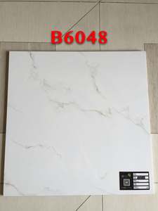 Piastrelle in Porcellana Effetto Marmo Bianco Carrara Lucido 60x60, Piastrelle in Ceramica Smaltata per Pavimenti di <span class=keywords><strong>Cucina</strong></span> o Giardino - Product Image 2