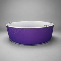 Bannière suspendue au plafond pour stand de salon professionnel, en tissu extensible léger et imperméable, avec cadre en alliage d'aluminium sur mesure