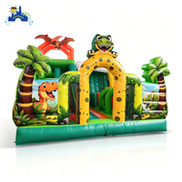 Château gonflable de qualité supérieure en PVC de qualité commerciale, en forme de dinosaure, avec toboggan, pour la location dans les parcs d'attractions