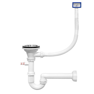 Kitchen Sink Drain Pipe Set Anti Odor Stainless Steel PP Lifting Type Easy Installation English Style - Product Image 3