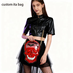 Bolso Tote Ita Personalizado con Forma de Calavera Gótica con Ventana Transparente para Exhibición de Insignias, Bolso Ita de Múltiples Colores con Diseño Personalizado - Product Image 6