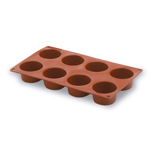 Stampo cilindrico Pastryflex a 8 cavità per cupe e muffin - Product Image 1