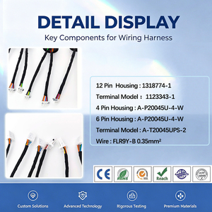 定制 FLR9Y-B0.35mm² PVC 铜线束总成，带外壳 1318774-1 端子 1123343-1，用于汽车尾灯系统 - Product Image 2