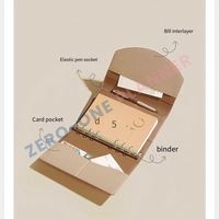 Classeur à anneaux en cuir A4 A6 A7 personnalisé classeur planificateur de couverture de cahier avec fermeture à glissière enveloppes de rembourrage en espèces portefeuille d'agenda
