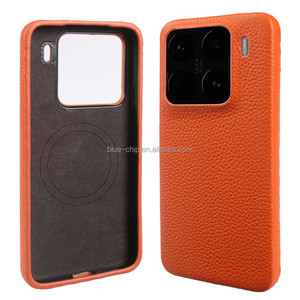 Haute Qualité Couverture Complète Protection Lichee Motif En Cuir Véritable Forte Magnétique Téléphone étui pour Xiaomi 15 14 <span class=keywords><strong>13</strong></span> Pro Ultra - Product Image 1