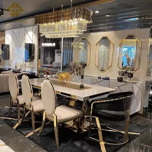 높은 품질 높은 다시 럭셔리 디자인 금속 다리 식당 의자 현대 녹색 가죽 호텔 연회 식당 의자