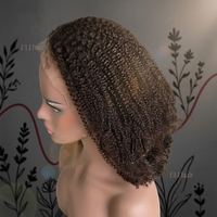 Perruques en cheveux humains indiens alignés sur les cuticules, perruques sans colle en dentelle HD transparente suisse, perruques frontales en dentelle 180% Afro Kinky Coily 4a 4b 4c