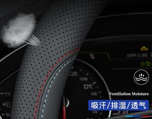 Couverture de volant de voiture EV en cuir antidérapant pour Volkswagen ID.3 ID 4 <span class=keywords><strong>2023</strong></span> 2021 ID6 Crozz/PRO, accessoires en Fiber de carbone, nouveauté 2022 - Product Image 5