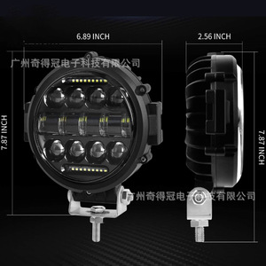 ไฟทำงาน LED ทรงกลม Qidewin ขนาด 7 นิ้ว 69W แบบสองแถว สำหรับขับขี่ออฟโรด สำหรับรถจี๊ปแรงเลอร์ ไฟสปอตติดหลังคา - Product Image 4