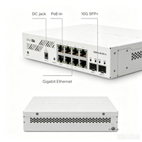 MikroTik CSS610-8G-2S+IN Smart Switch, 8 Puertos Gigabit Ethernet, 2x 10G SFP+ Lite, Switch de Red Administrado, Compatible con PoE Pasivo