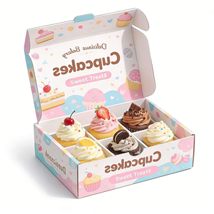 กล่องบรรจุภัณฑ์เค้กสำหรับอีคอมเมิร์ซ กล่องกระดาษลูกฟูกแบบ B และ E พร้อมตัวเลือกแบบไดคัท กล่องไปรษณีย์ OEM - Product Image 3