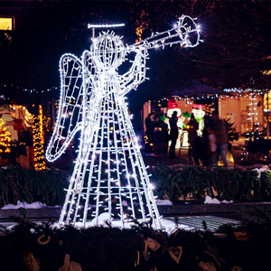 Luces con Motivo de Ángel de Pie que Crean una Escena Navideña Clásica para Plazas Públicas, Resorts y Eventos de Mercados Navideños - Product Image 1