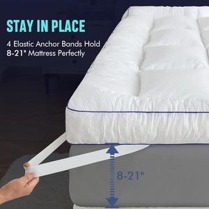 Atasan kasur busa memori 2 inci, ukuran penuh 3D, penutup bantalan kasur gelembung untuk nyeri punggung, atas bantal diisi busa mewah - Product Image 3