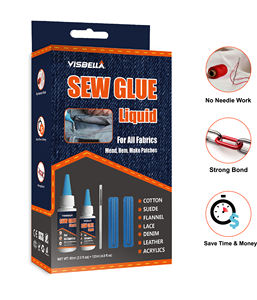 Visbella Sew Glue Liquid 60ML + 120ML <span class=keywords><strong>para</strong></span> <span class=keywords><strong>tela</strong></span> de cuero, reparación de manualidades decorativas, lágrima - Product Image 6