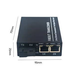 High Reliability 100Mbps Ethernet Transceiver 1 SC Optical+2 *10/100Mbps RJ45 Fiber Optic Transceiver Fiber Media Converter