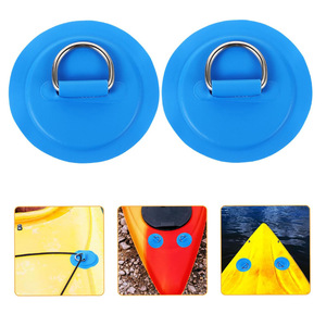 Ensemble de 4 boucles élastiques bleues avec anneau en D en acier inoxydable pour accessoires de bateau, planche de surf et pêche - Product Image 3