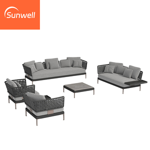 Usine Foshan Patio <span class=keywords><strong>Balcon</strong></span> Mobilier <span class=keywords><strong>de</strong></span> <span class=keywords><strong>jardin</strong></span> Ensemble <span class=keywords><strong>de</strong></span> <span class=keywords><strong>jardin</strong></span> en métal en aluminium Corde Canapé-<span class=keywords><strong>salon</strong></span> sectionnel <span class=keywords><strong>avec</strong></span> coussins pour <span class=keywords><strong>balcon</strong></span> - Product Image 6