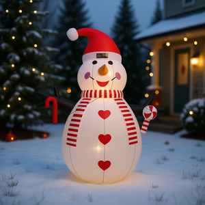 Inflatable <b>Snowman</b> <b>Outdoor</b> Holiday Yard Decoration 6 Ft <b>Lighted</b> Christmas Decor For Garden And Lawn Display - Product Image 2