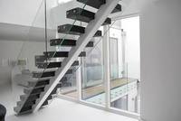 Escalier flottant sur mesure, escalier droit moderne en bois, marches en bois massif pour cuisine extérieure, hall, couleurs personnalisées